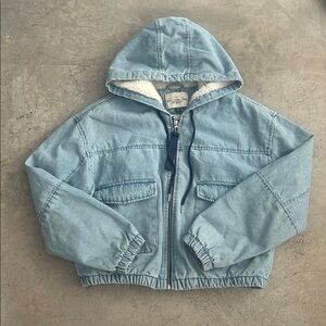 Blue Hooded Denim Jacket